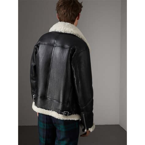 burberry aviator men|Burberry Genuine Shearling & Leather Aviator Jacket .